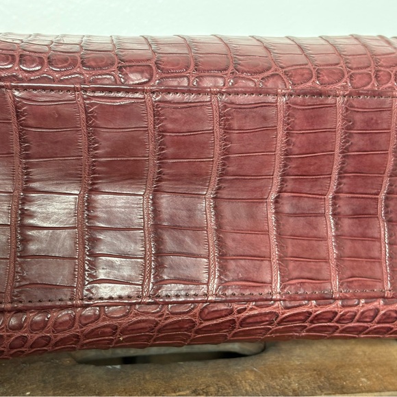 Crocodile handbag Der Dau Custom in Burgundy purse Equestrian - Picture 3 of 11